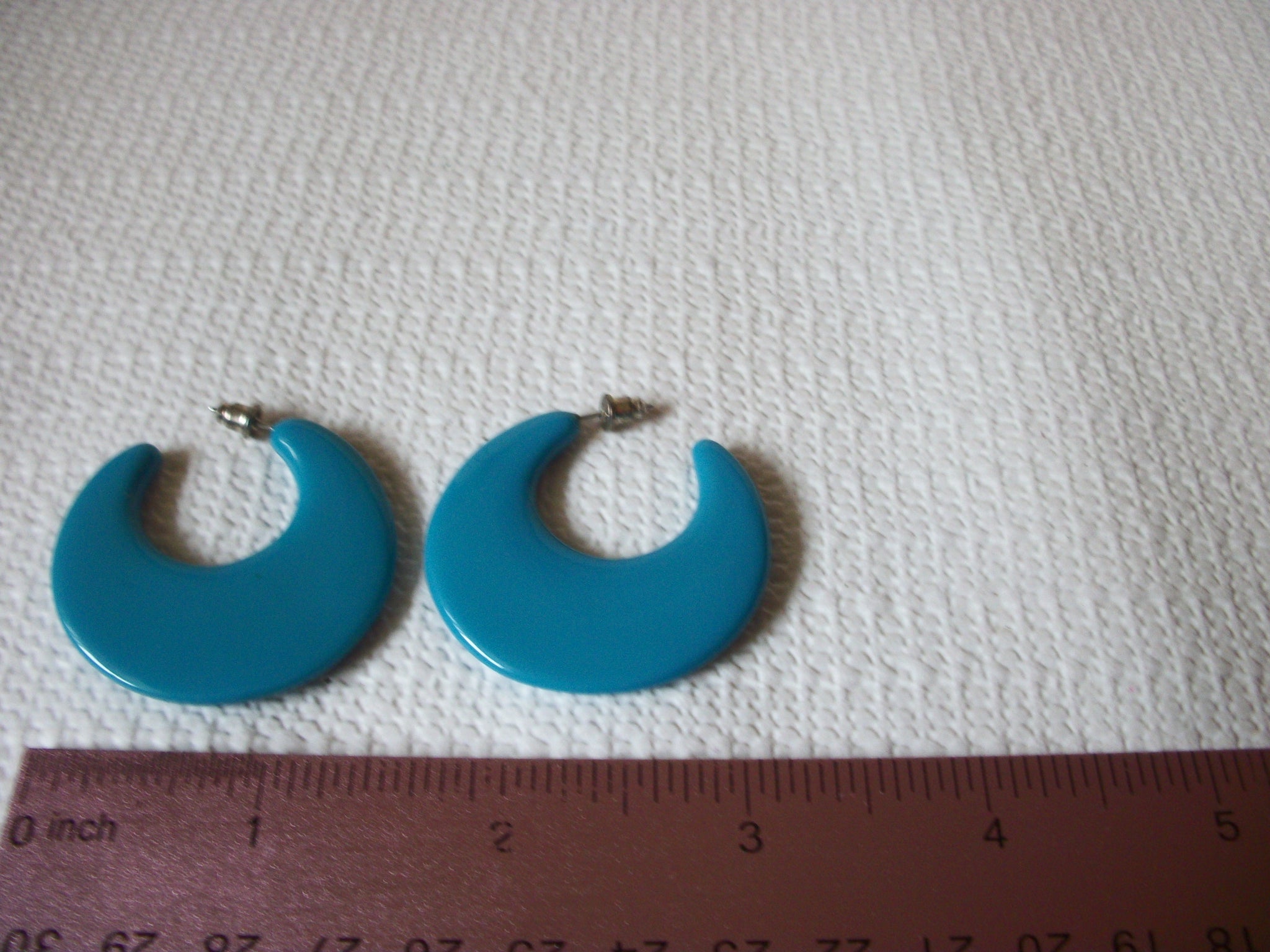 Retro Blue Hoop Earrings 40420