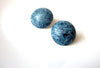 Retro Marbleized Blue Plastic Dome Earrings 120520