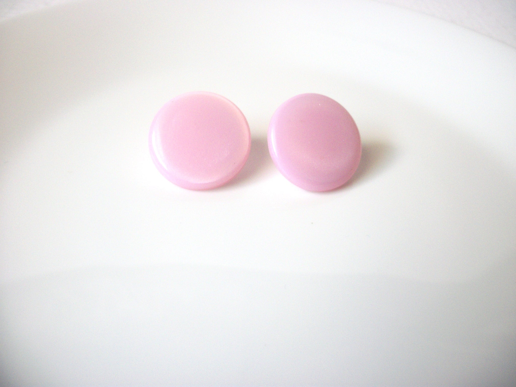 Retro Pale Pink Lucite Earrings 120520