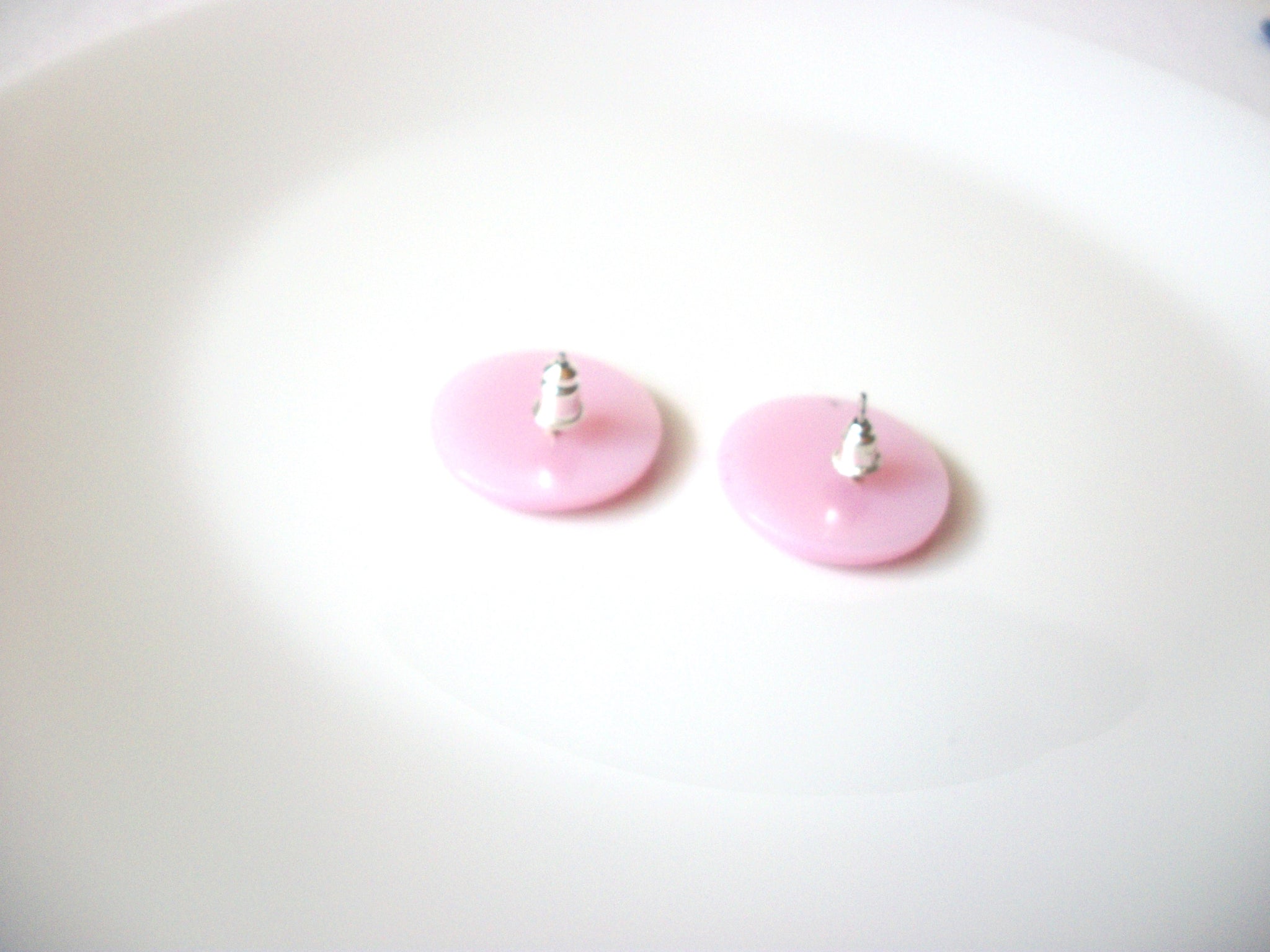 Retro Pale Pink Lucite Earrings 120520