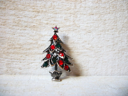 Vintage Rhinestones Christmas Tree Brooch 60120