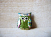 Thin Old Plastic Owl Brooch 60120