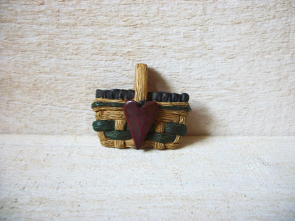 Wooden Basket Brooch 60120