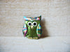 Thin Old Plastic Owl Brooch 60120