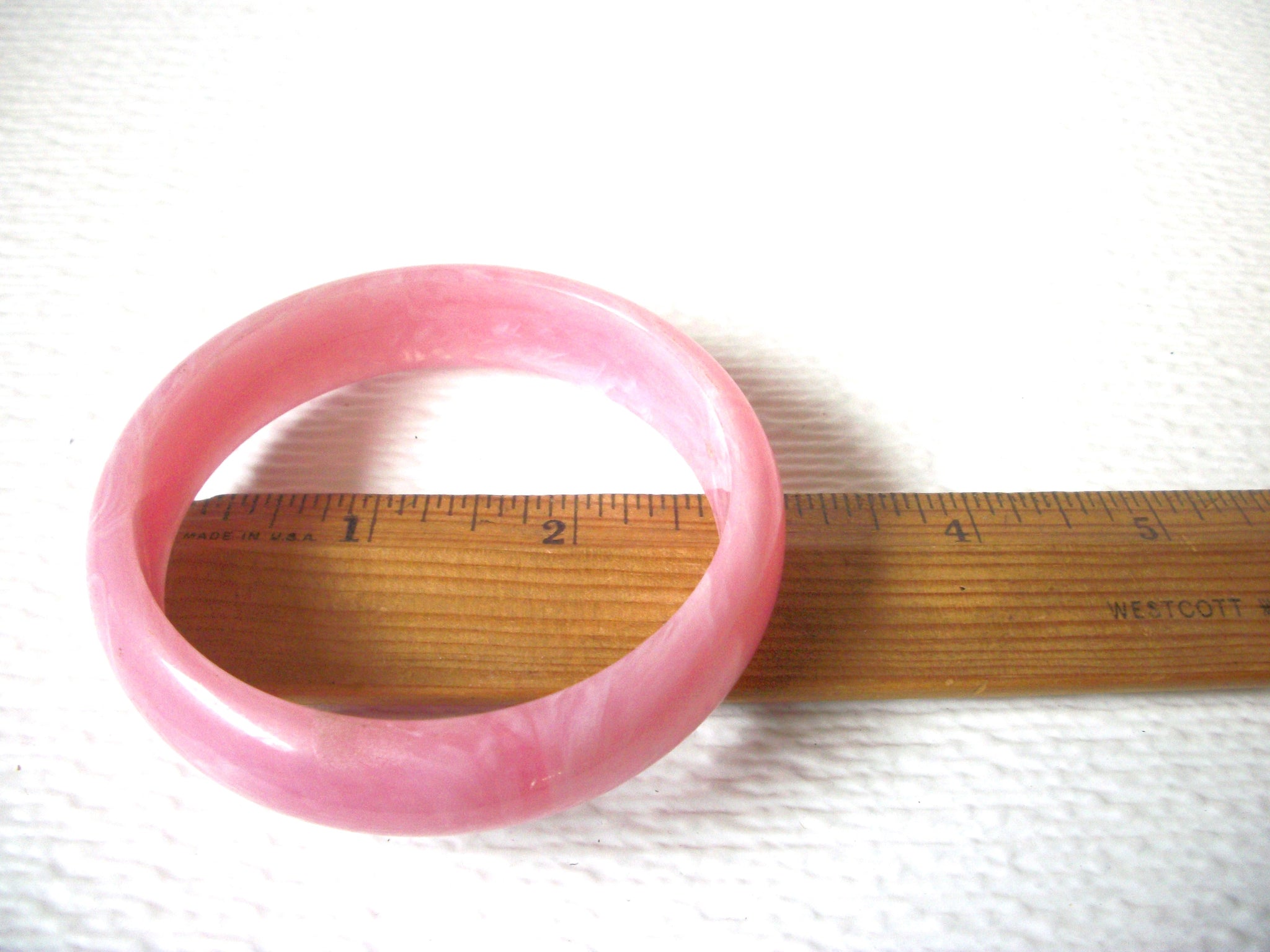 Retro Pink Old Plastic Bangle Bracelet 120620
