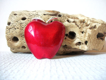 Vintage Big Red Apple Brooch 40420