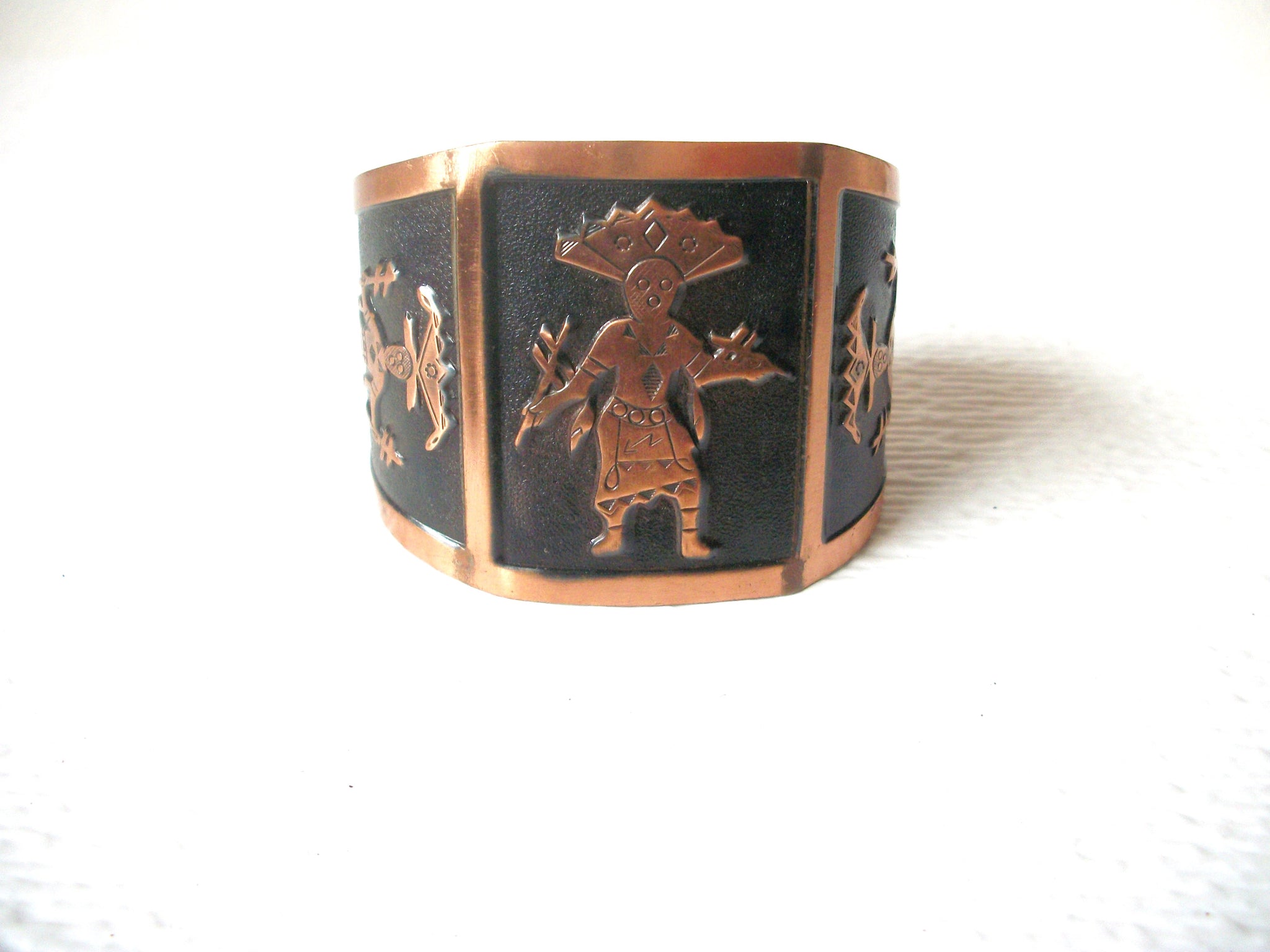 Vintage 1940s Copper Toned Cuff Bracelet 120620