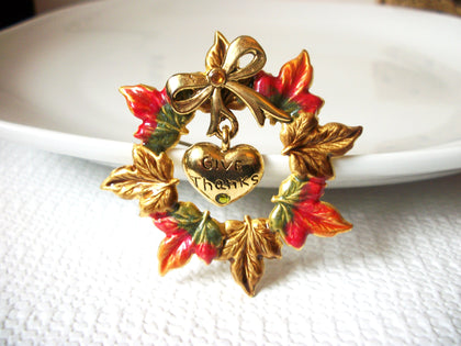Vintage Enameled Wreath Brooch 40420