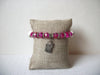 Fuchsia Pink Czech Glass Owl Bracelet 120620