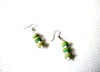 Bohemian Pastel Green White Wood Earrings 120620
