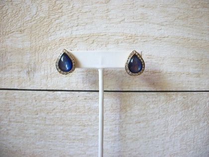Retro 1970s Blue Glass Earrings 60220