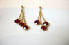 Vintage Red Glass Bezel Earrings 40420