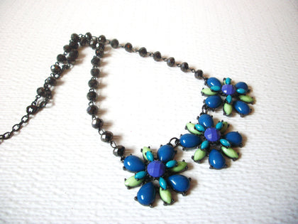 Retro Flower Prong Set Necklace 120720