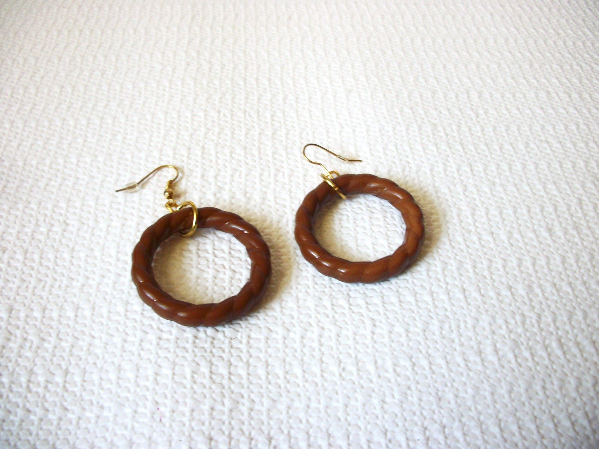 Vintage Brown Cellulose Earrings 40520
