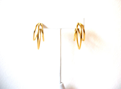 Retro Gold Toned Modern Earrings 120720