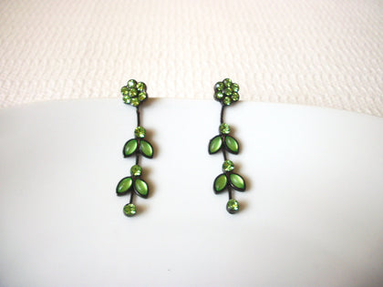 Victorian Green Rhinestones Dangle Earrings 40520
