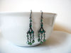 Victorian Green Rhinestones Chandelier Earrings 40520