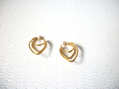 Retro Gold Toned Modern Earrings 120720