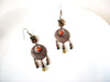 Vintage Copper Toned Glass Chandelier Earrings 40520
