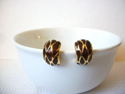 Vintage Giraffe Pattern Clip On Earrings 40520
