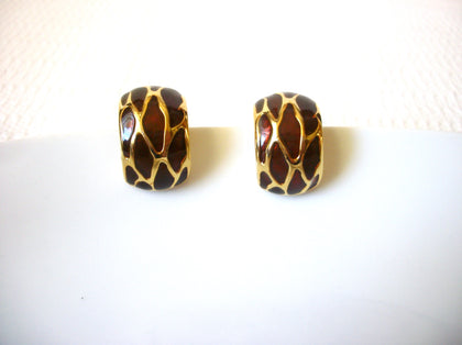 Vintage Giraffe Pattern Clip On Earrings 40520