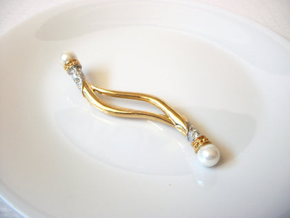 Vintage Long AVON Faux Pearl Brooch Pin 120920