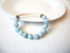 Blue Chalcedony Glass Pearl Bracelet 120820