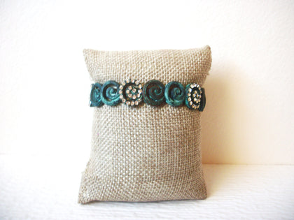 Vintage 1950s Patina Rhinestone Bracelet 120920