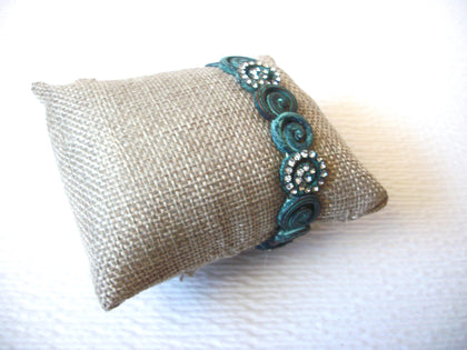 Vintage 1950s Patina Rhinestone Bracelet 120920