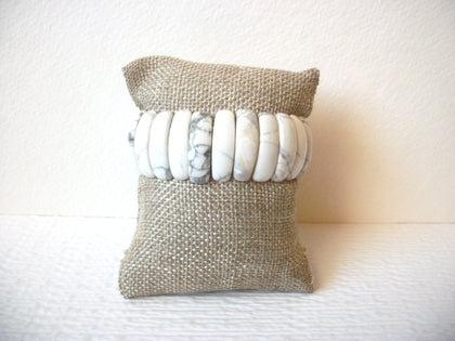 White Howlite Stone Wide Bracelet 120820