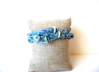 Blue Glass Shell Bracelet 120820