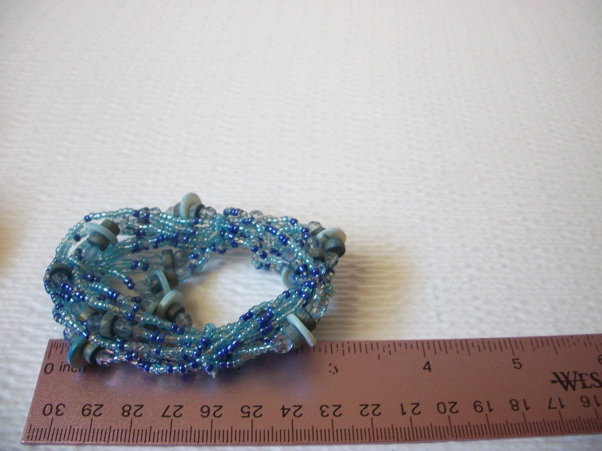 Blue Glass Shell Bracelet 120820