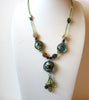 Vintage Colorful Dichroic Glass Tassel Necklace 120920