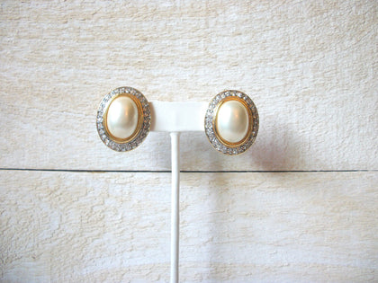 Retro Rhinestones Faux Pearl Earrings 60320