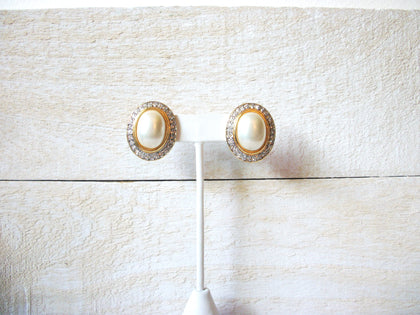 Retro Rhinestones Faux Pearl Earrings 60320