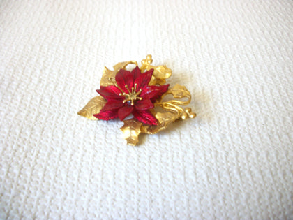 KC Stamped Vintage Poinsettia Brooch 40520