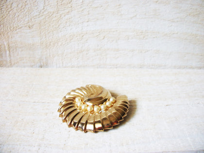 Vintage Snail Faux Pearl Brooch 60320