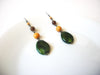 Hand Made Olive Yellow Brown Lucite Earrings 120920