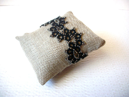 Victorian Black Silver Hand Crafted Glass Bracelet 120920