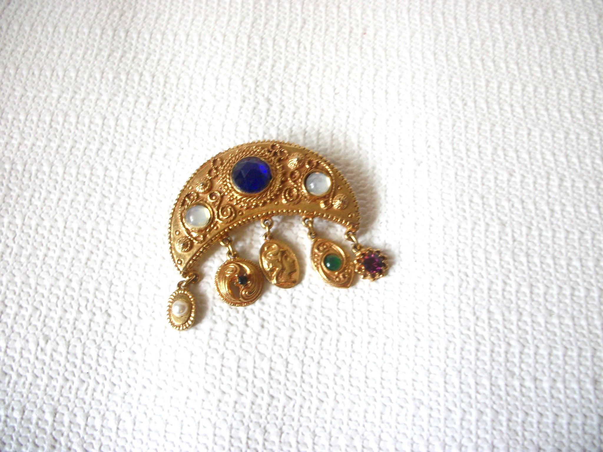 Vintage Mad Woman Bejeweled Brooch 40720