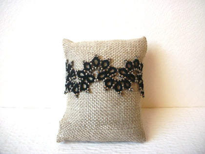 Victorian Black Silver Hand Crafted Glass Bracelet 120920