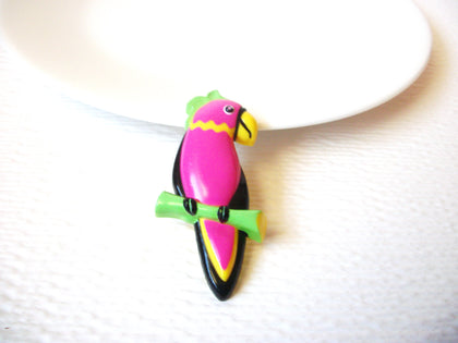 Vintage Colorful Exotic Bird Brooch Pin 121420
