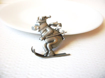 Vintage JJ Here Comes The Pig Brooch Pin 121420