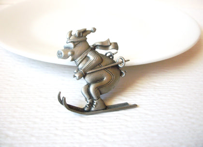 Vintage JJ Here Comes The Pig Brooch Pin 121420