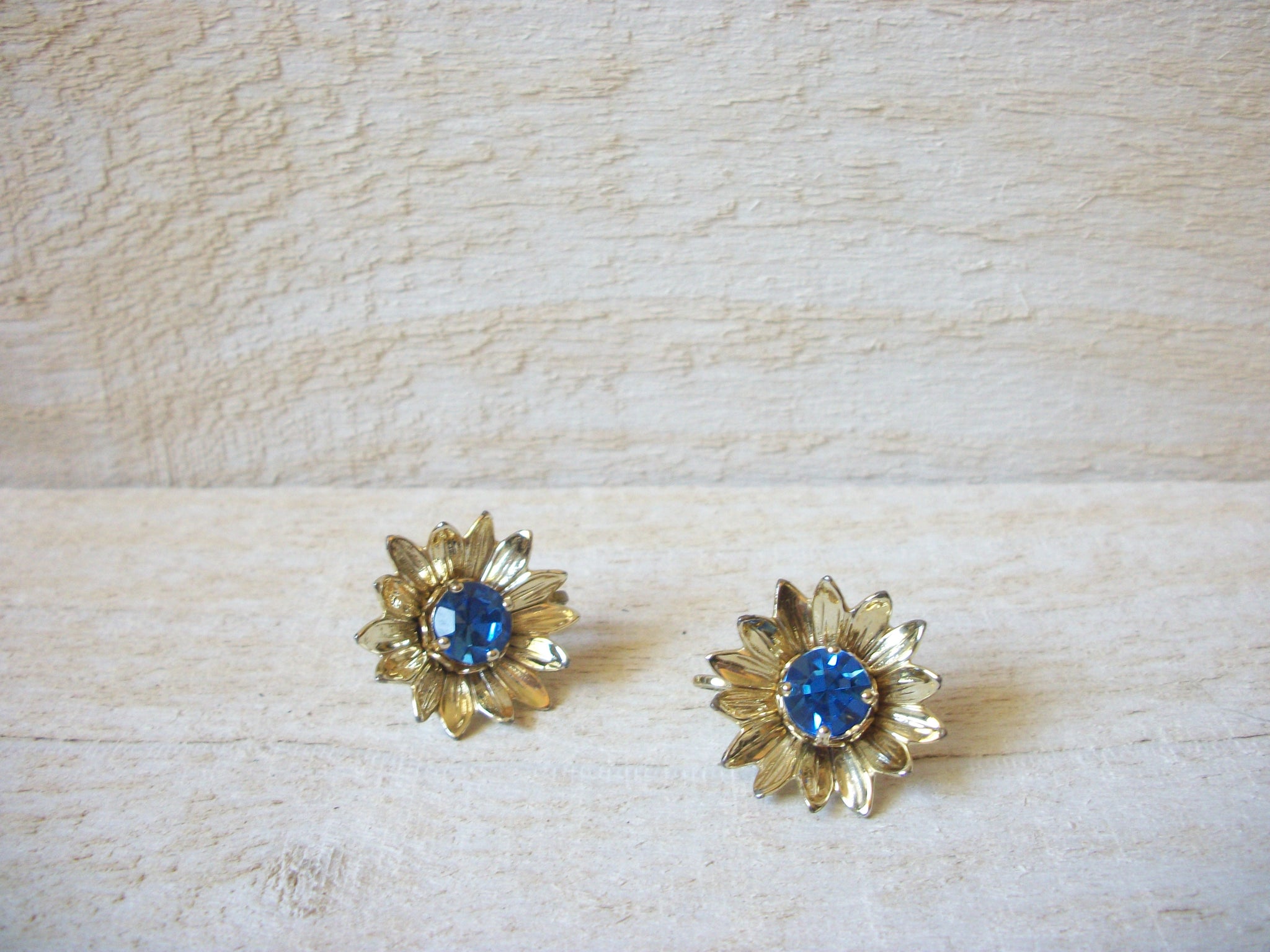 Vintage1950s Blue Rhinestone Earrings 60320