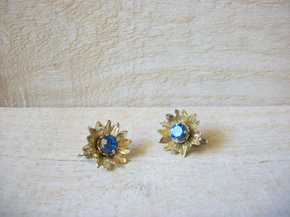 Vintage1950s Blue Rhinestone Earrings 60320