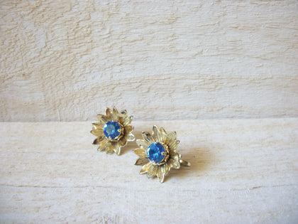 Vintage1950s Blue Rhinestone Earrings 60320