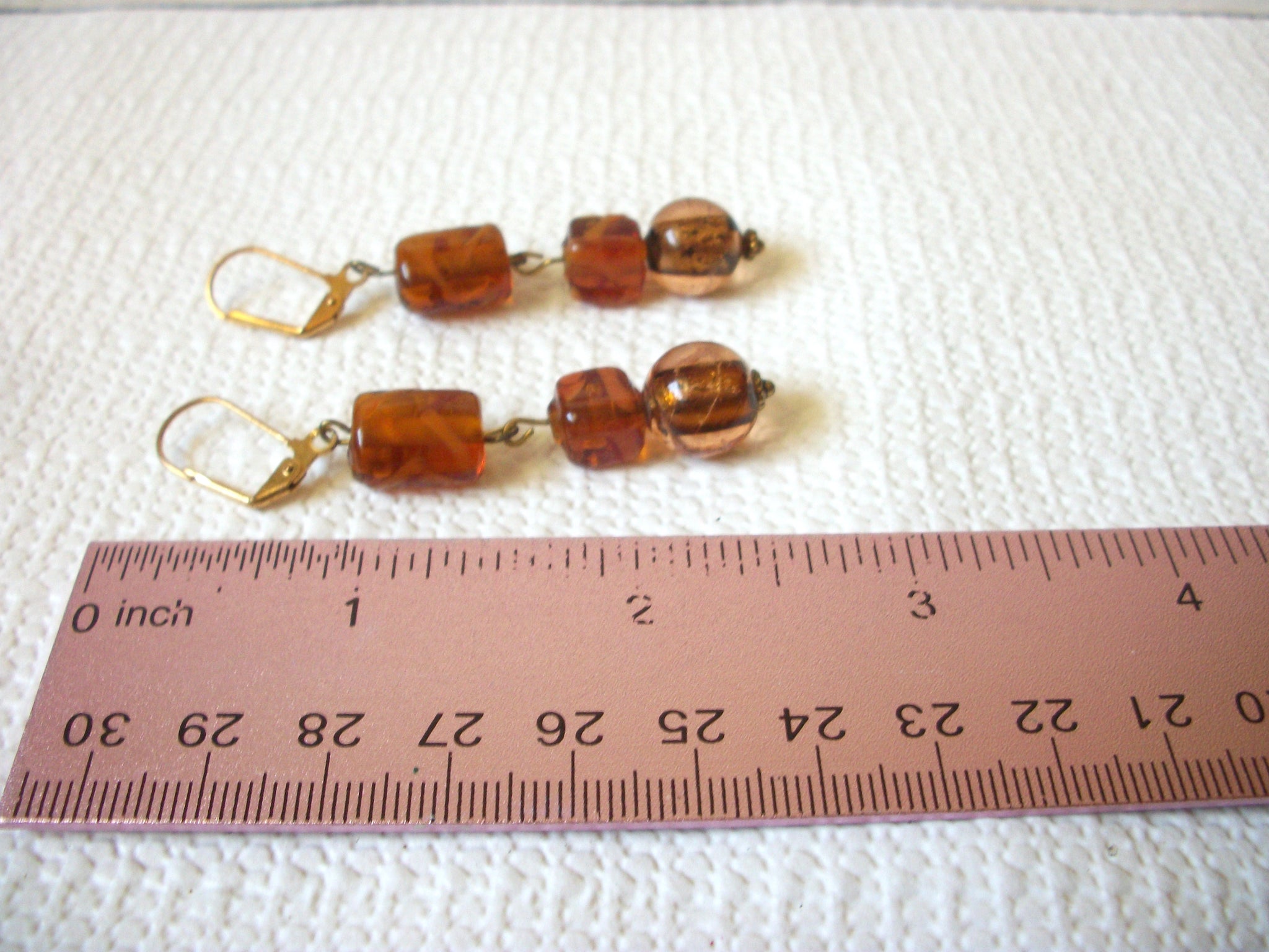 Retro Amber Glass Earrings 60320