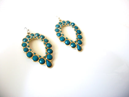 Blue Gold Dangle Earrings 120820