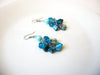 Blue Shell Glass Pearl Earrings 120820